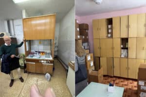 Hoofd van de kliniek toont een laboratoriumruimte in het oncologisch ziekenhuis in Chisinau, deels ingericht met materiaal geleverd door SMHO